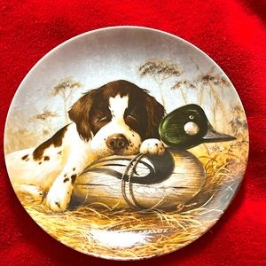 Vintage 1987 Knowles The Springer Spaniel Dog Tired Collection Plate